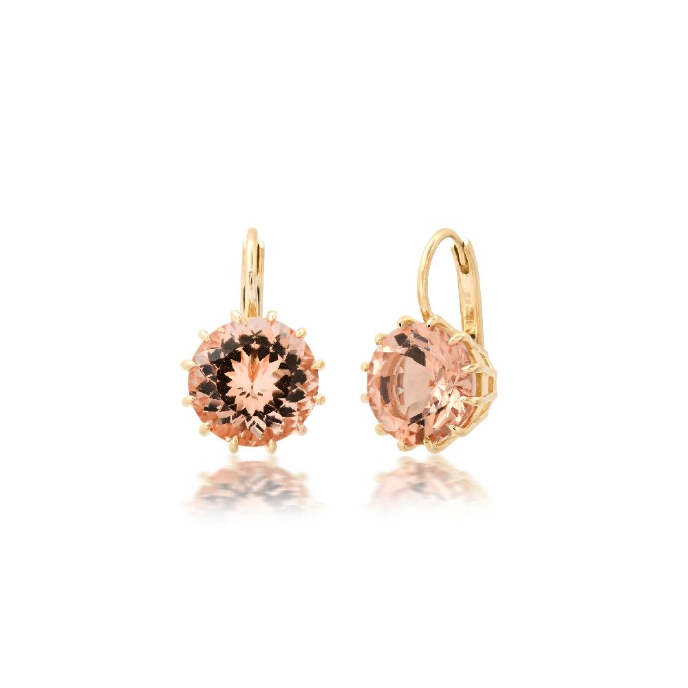 Andrea Fohrman Small Round Prong Morganite Earrings