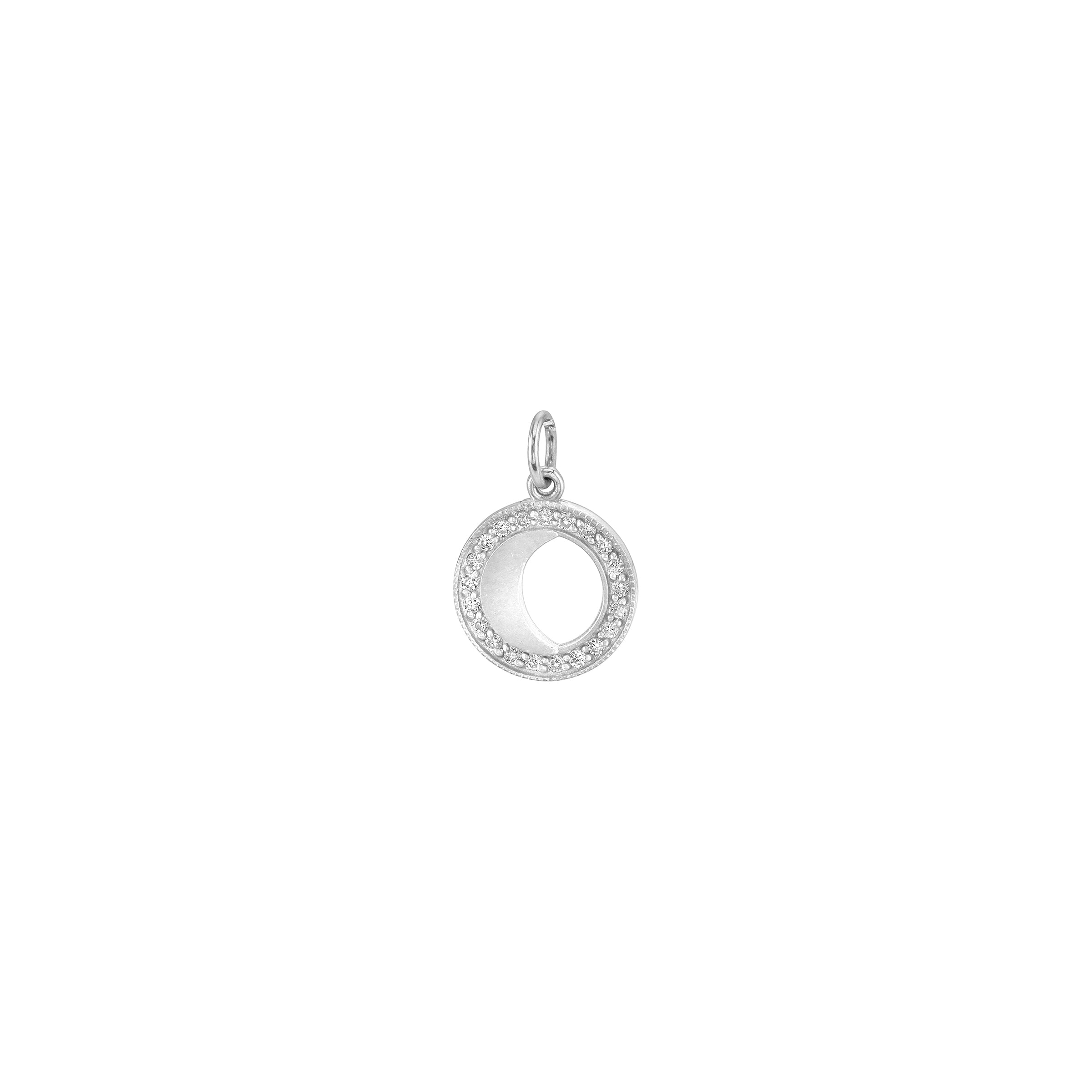 Andrea Fohrman Small Waning/Waxing Gibbous White Diamond Moon Phase Charm