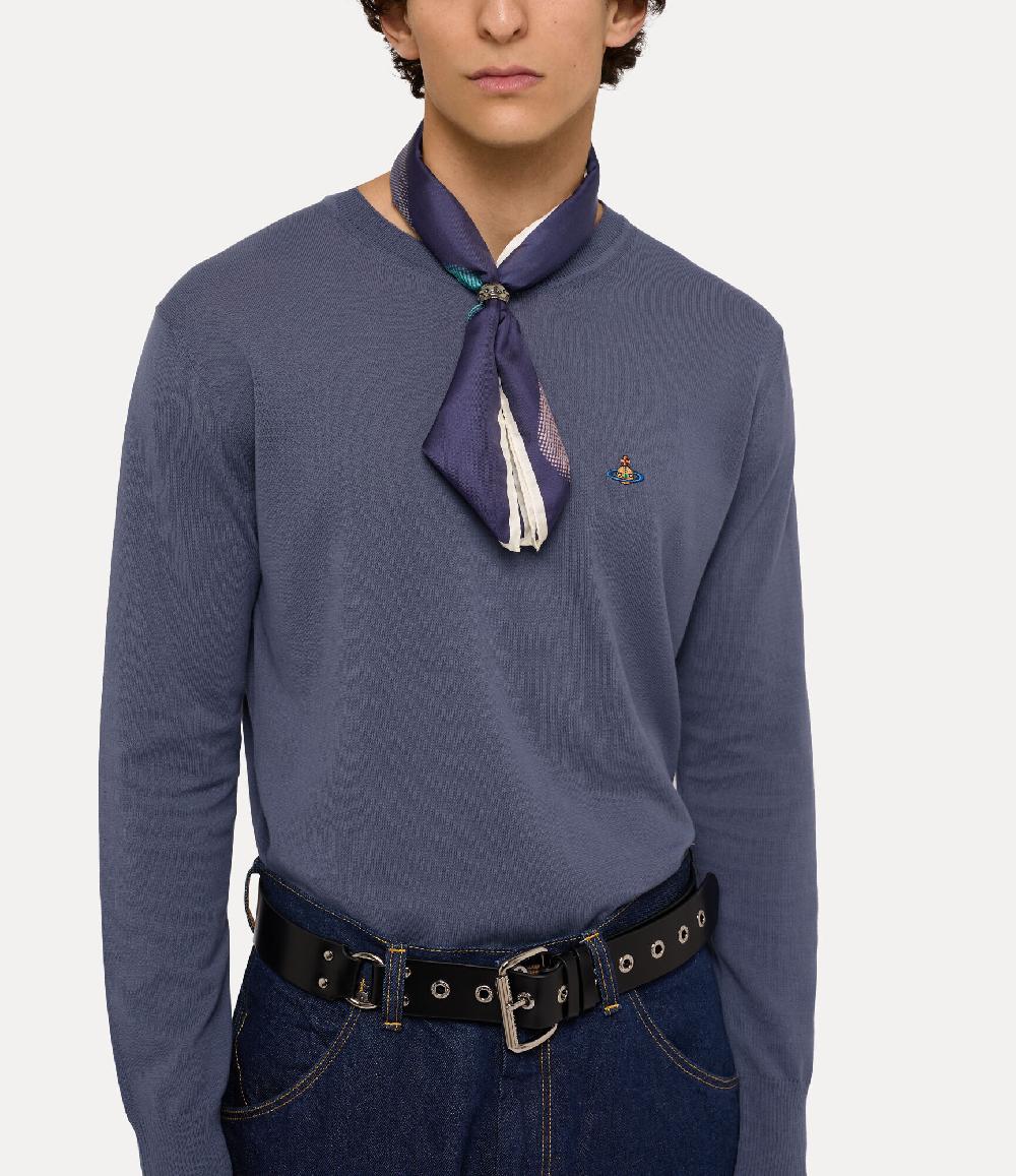 Andreas Kronthaler For Vivienne Westwood Alex Round Neck Sweater GREY BLUE