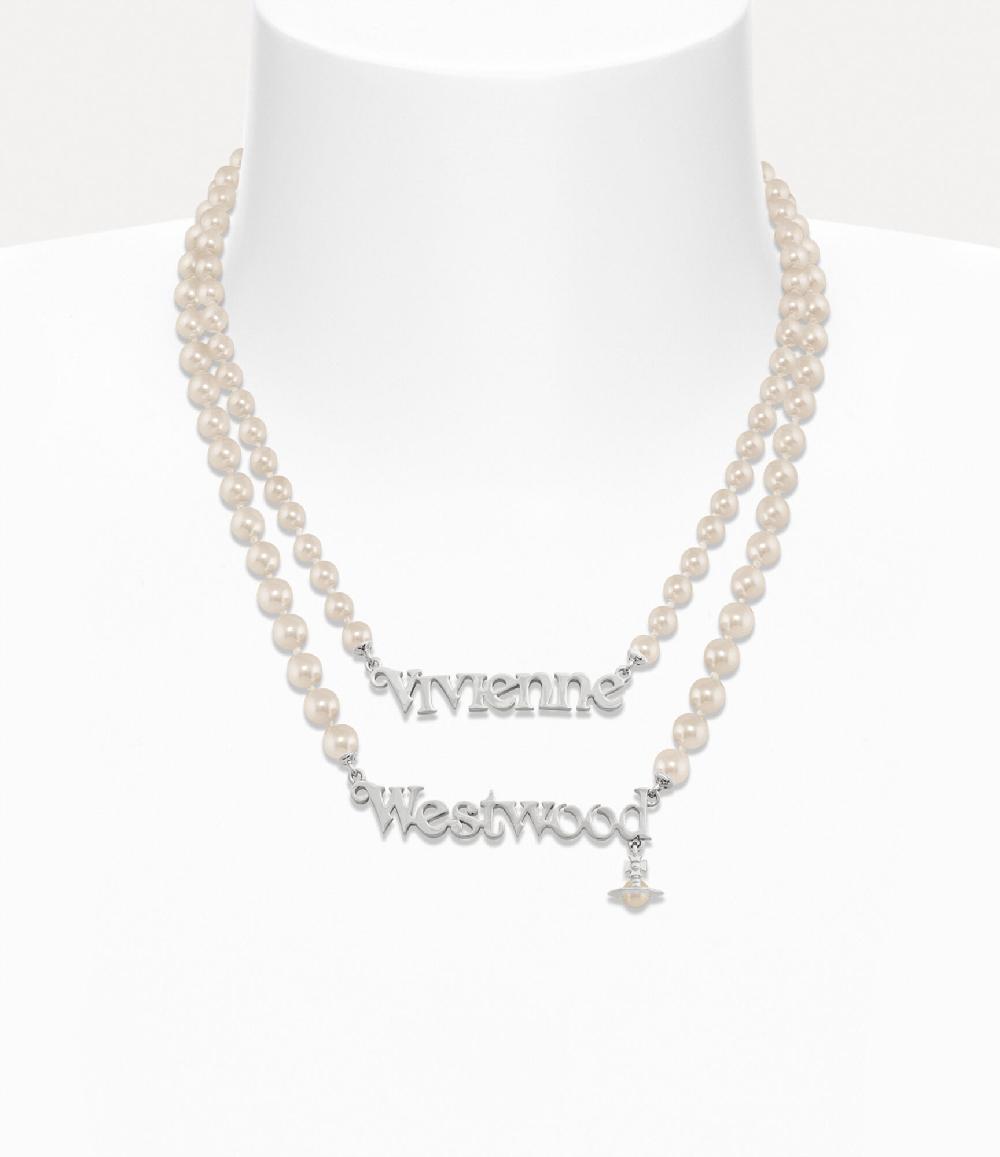andreas kronthaler for vivienne westwood Amelia Necklace PLATINUM / CREAM Pearl