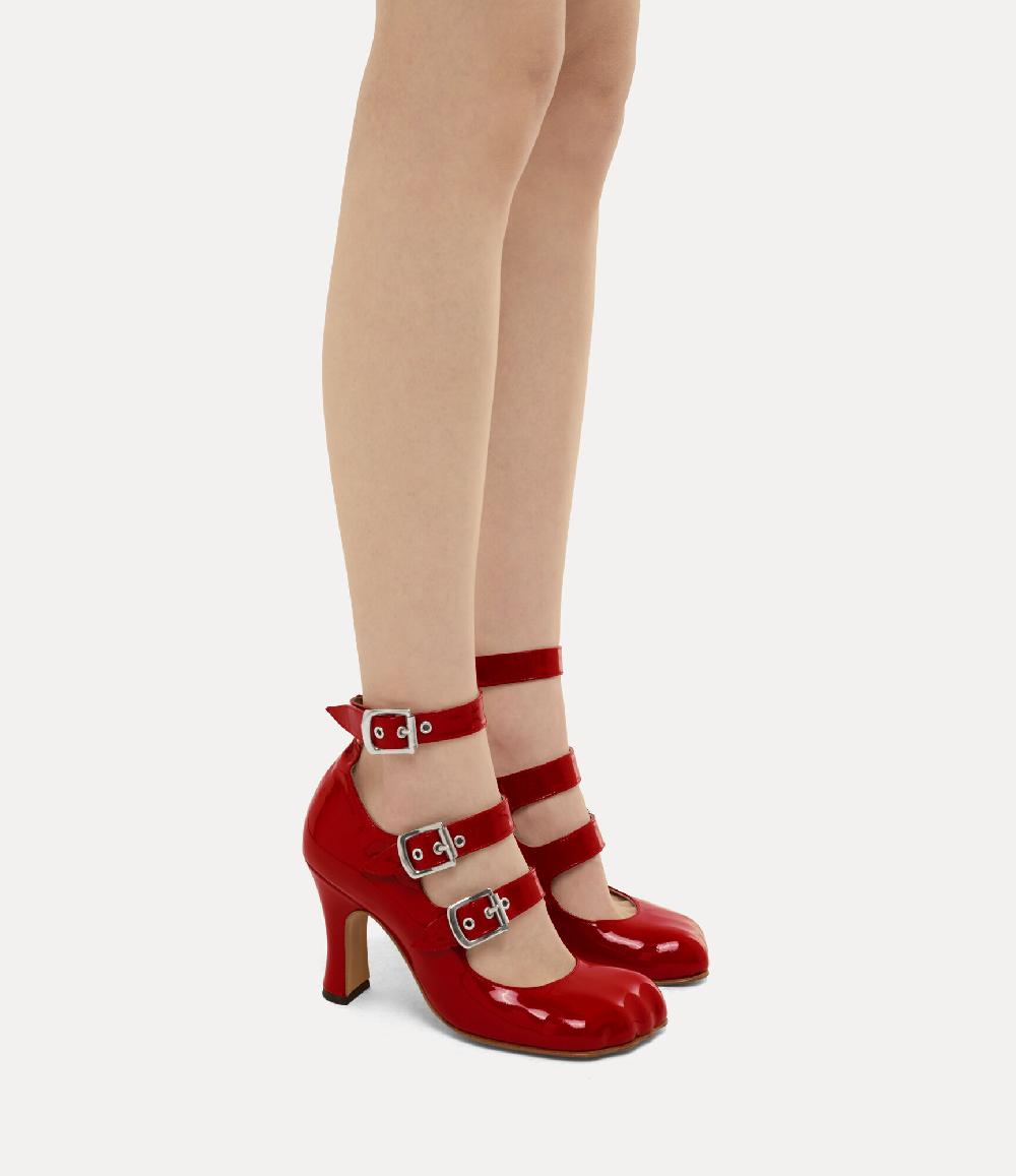 Andreas Kronthaler For Vivienne Westwood Animal Toe Three-Strap Shoe RED