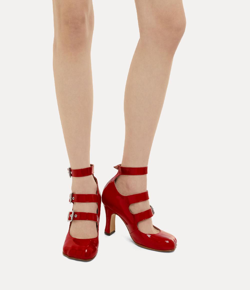 Andreas Kronthaler For Vivienne Westwood Animal Toe Three-Strap Shoe RED