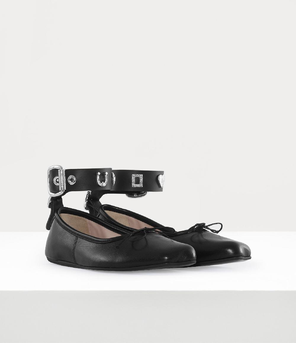 Andreas Kronthaler For Vivienne Westwood Bardot Ballerina Shoes BLACK