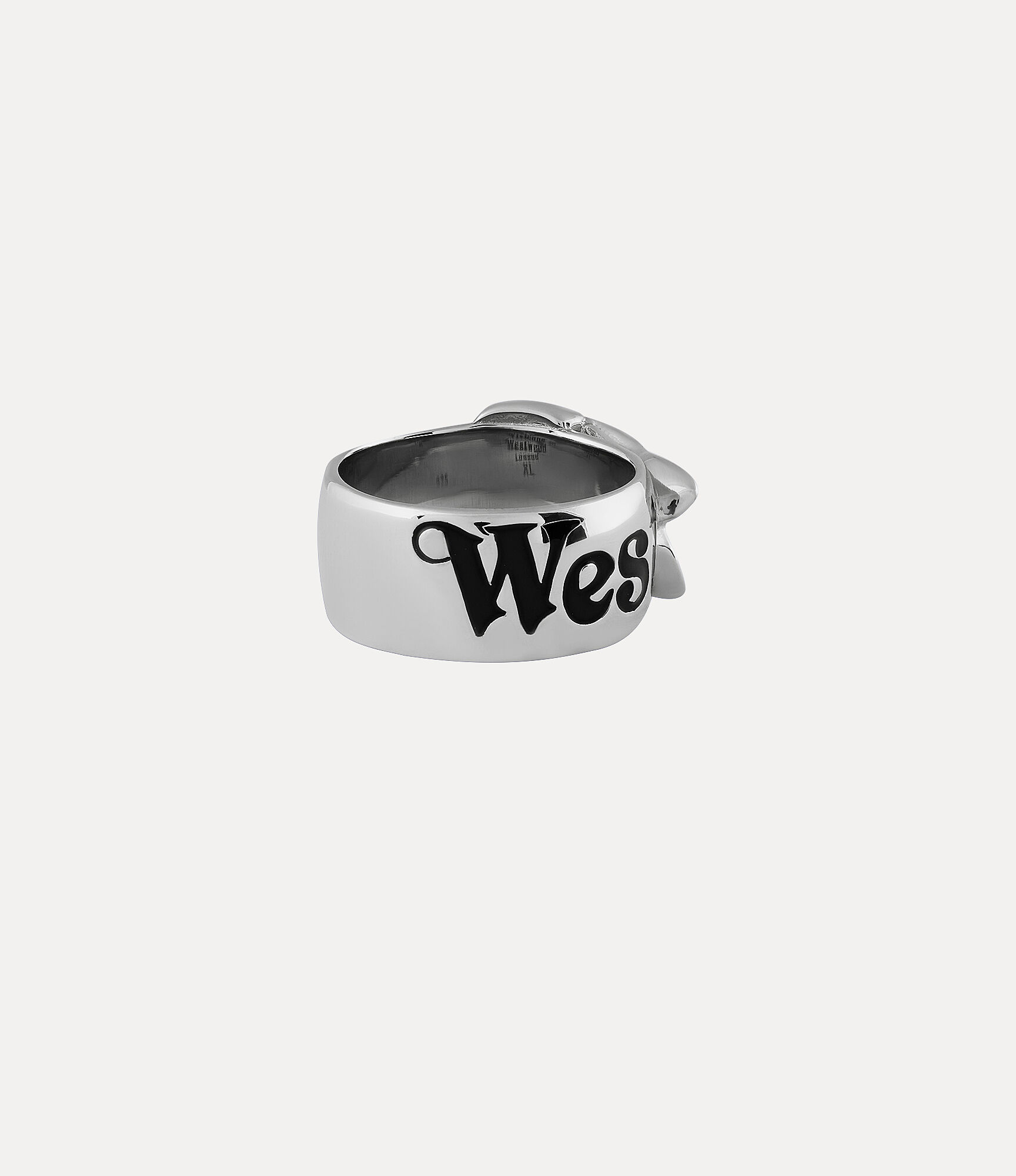 Andreas Kronthaler For Vivienne Westwood Belt Ring PLATINUM / BLACK Enamel