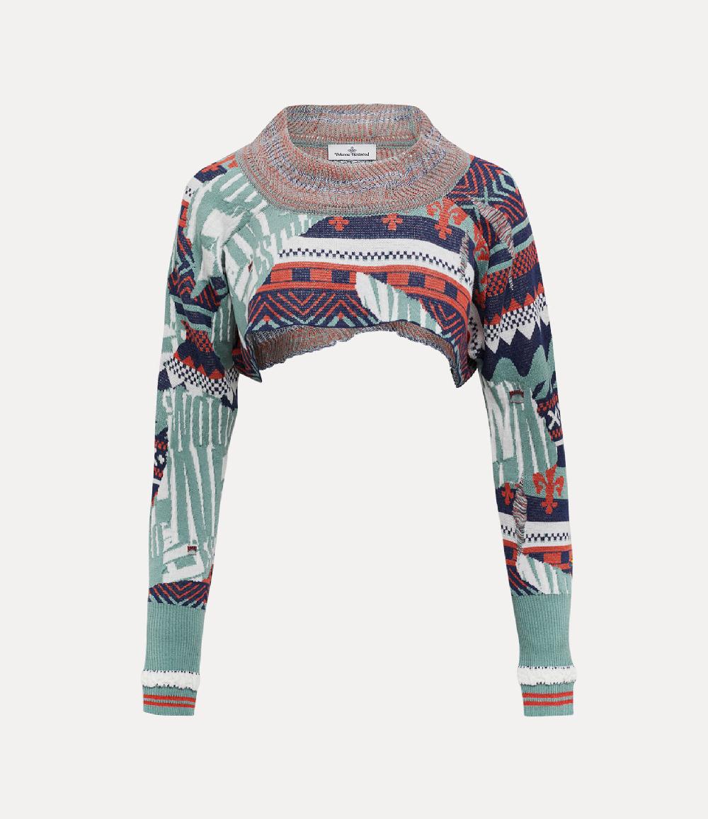 andreas kronthaler for vivienne westwood Broken Fair Isle Cropped Top MULTI