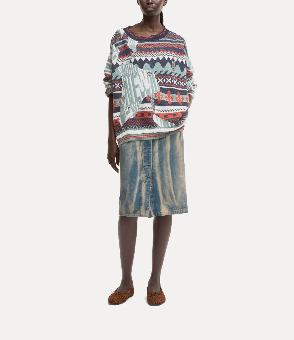 Andreas Kronthaler For Vivienne Westwood Broken Fair Isle Jumper MULTI