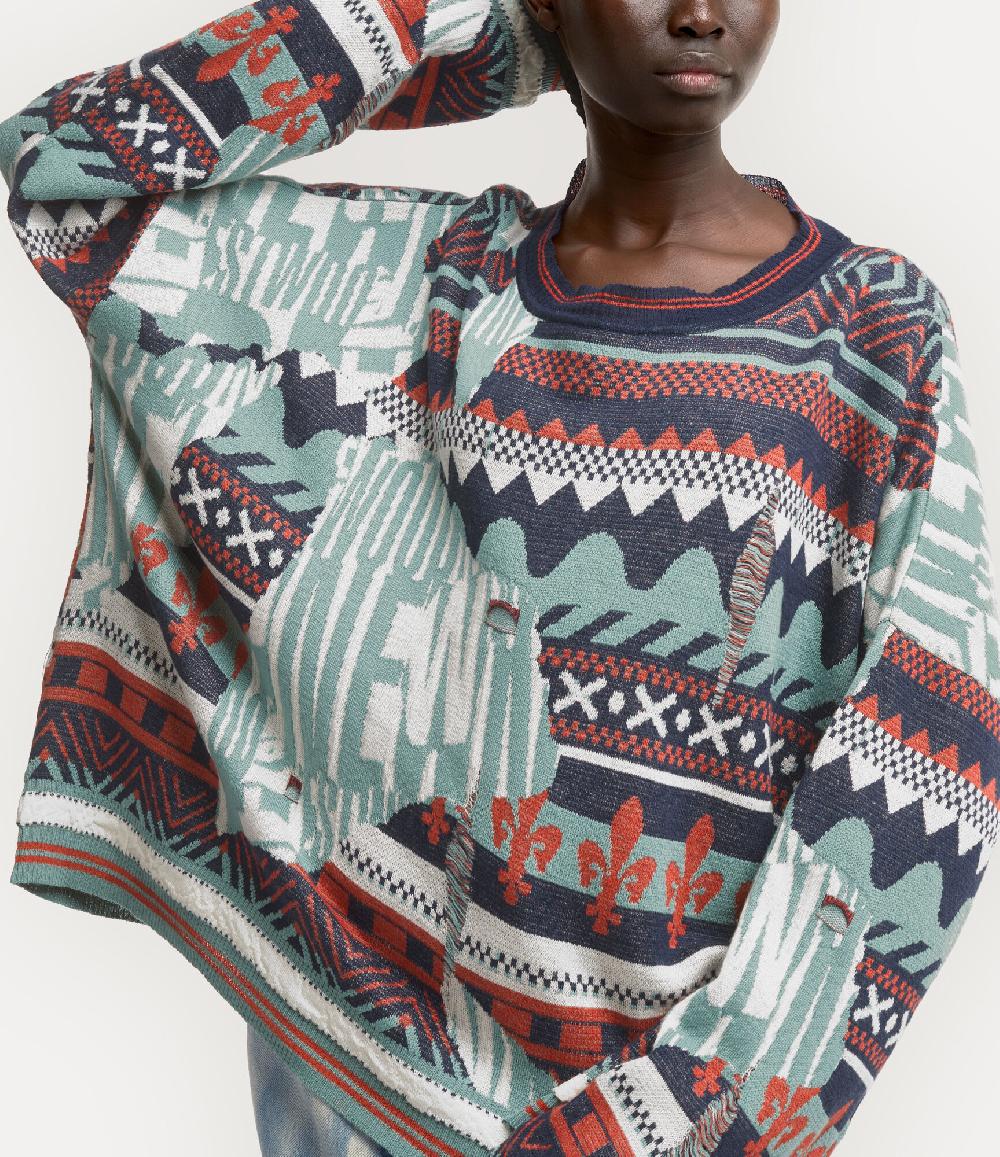 Andreas Kronthaler For Vivienne Westwood Broken Fair Isle Jumper MULTI