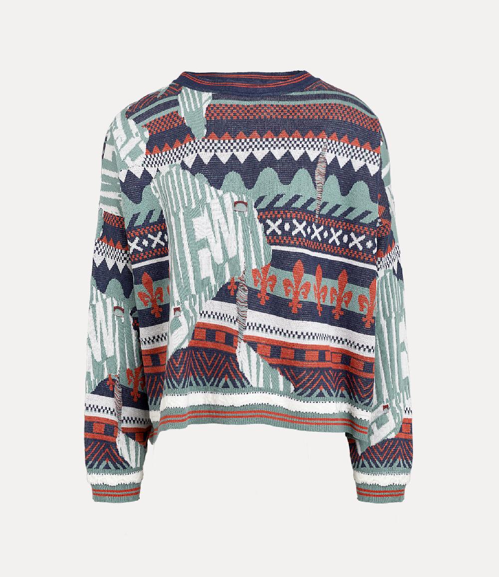 andreas kronthaler for vivienne westwood Broken Fair Isle Jumper MULTI