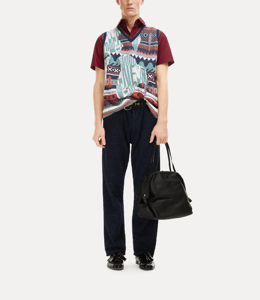Andreas Kronthaler For Vivienne Westwood Broken Fair Isle Vest MULTI