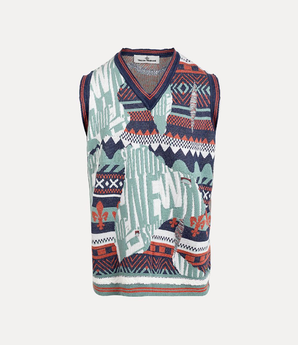 andreas kronthaler for vivienne westwood Broken Fair Isle Vest MULTI