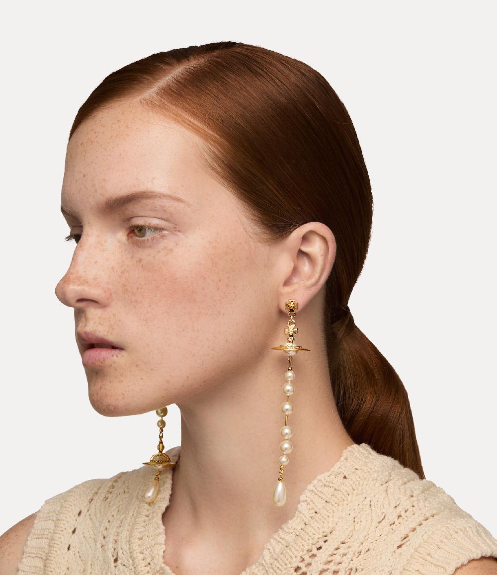 Andreas Kronthaler For Vivienne Westwood Broken Pearl Earrings GOLD/PEARL/MULTI