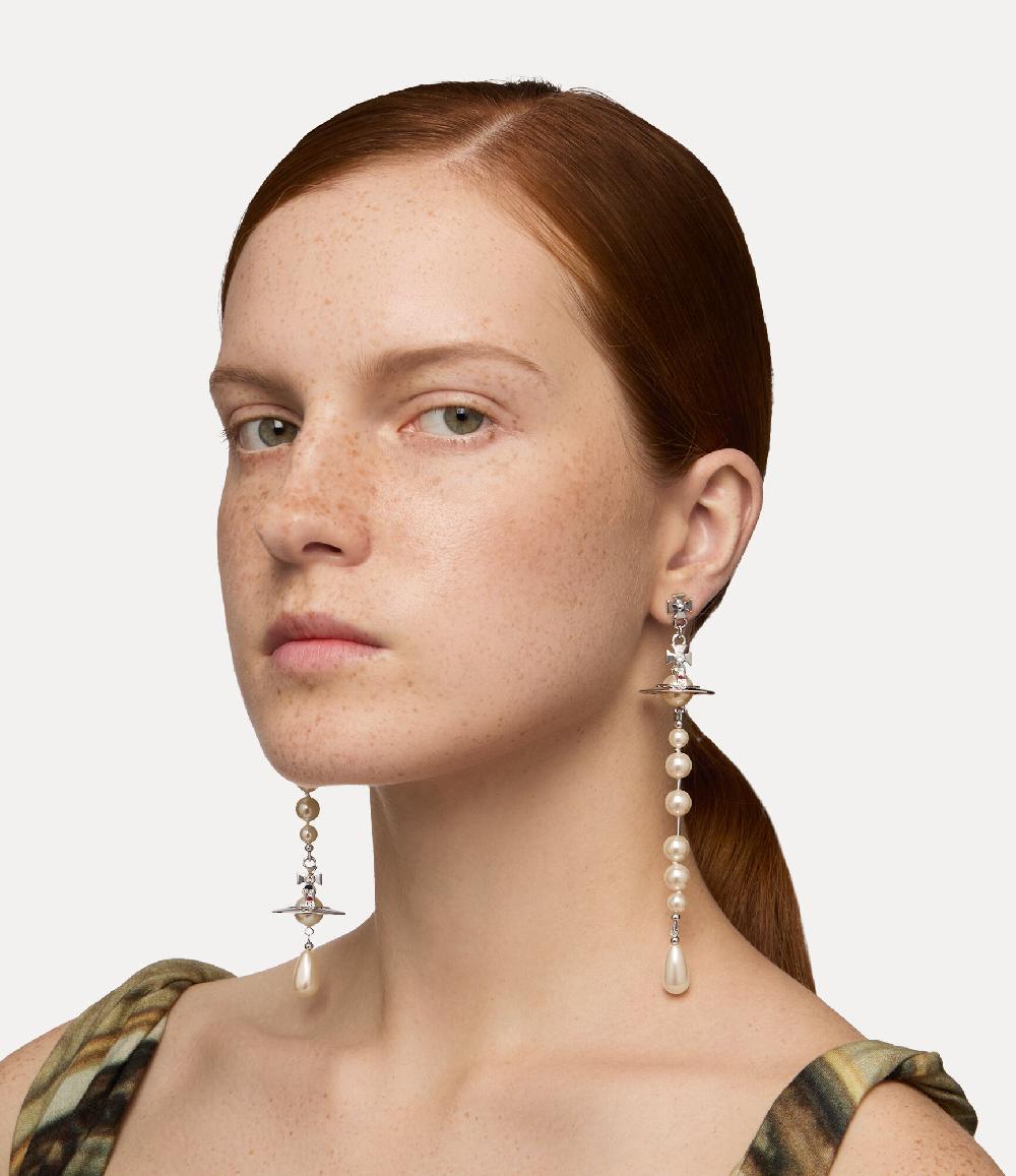 Andreas Kronthaler For Vivienne Westwood Broken Pearl Earrings PLATINUM/PEARL/MULTI