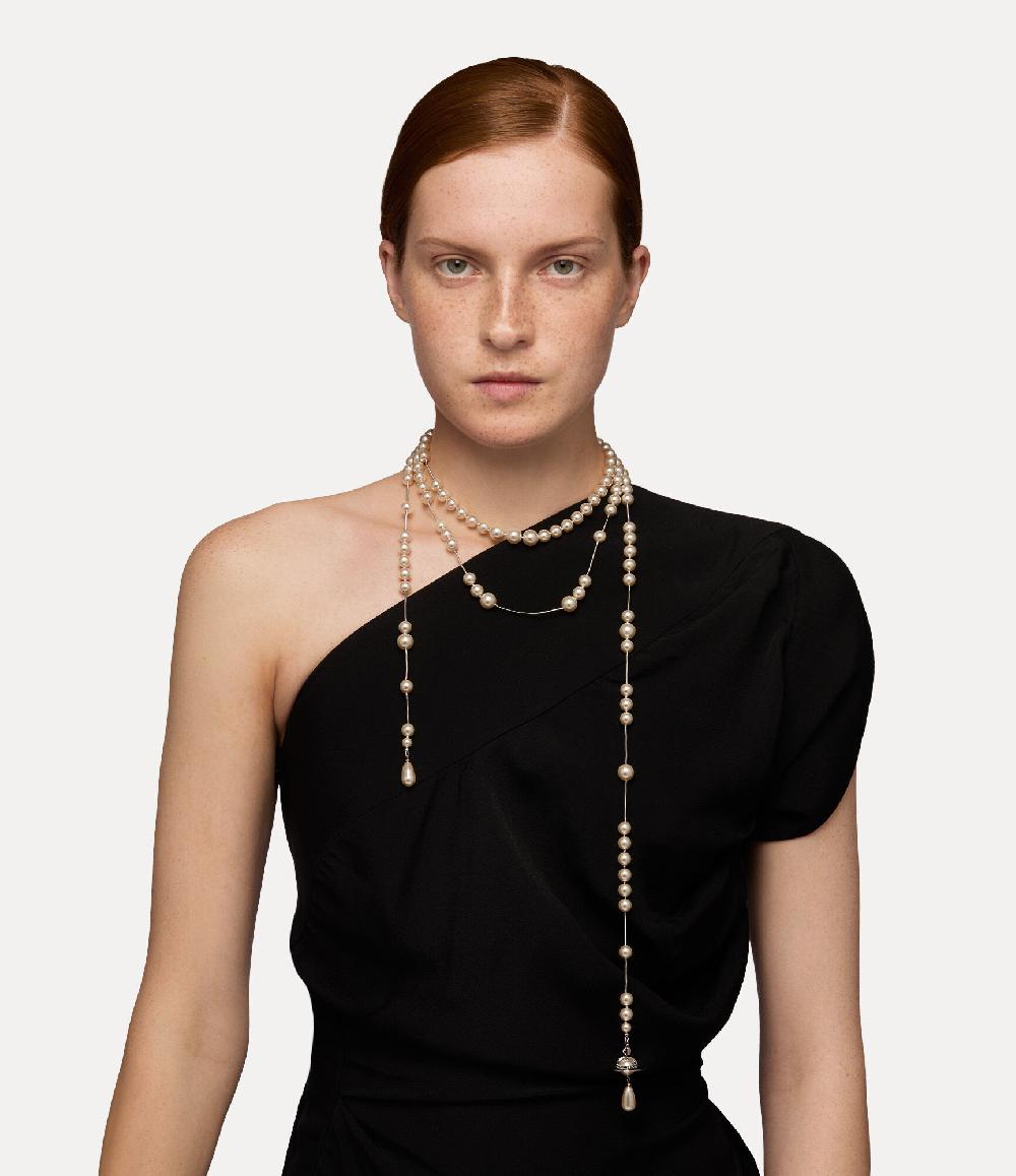 Andreas Kronthaler For Vivienne Westwood Broken Pearl Necklace PLATINUM/PEARL/MULTI