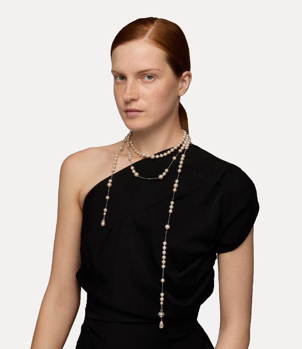 Andreas Kronthaler For Vivienne Westwood Broken Pearl Necklace PLATINUM/PEARL/MULTI