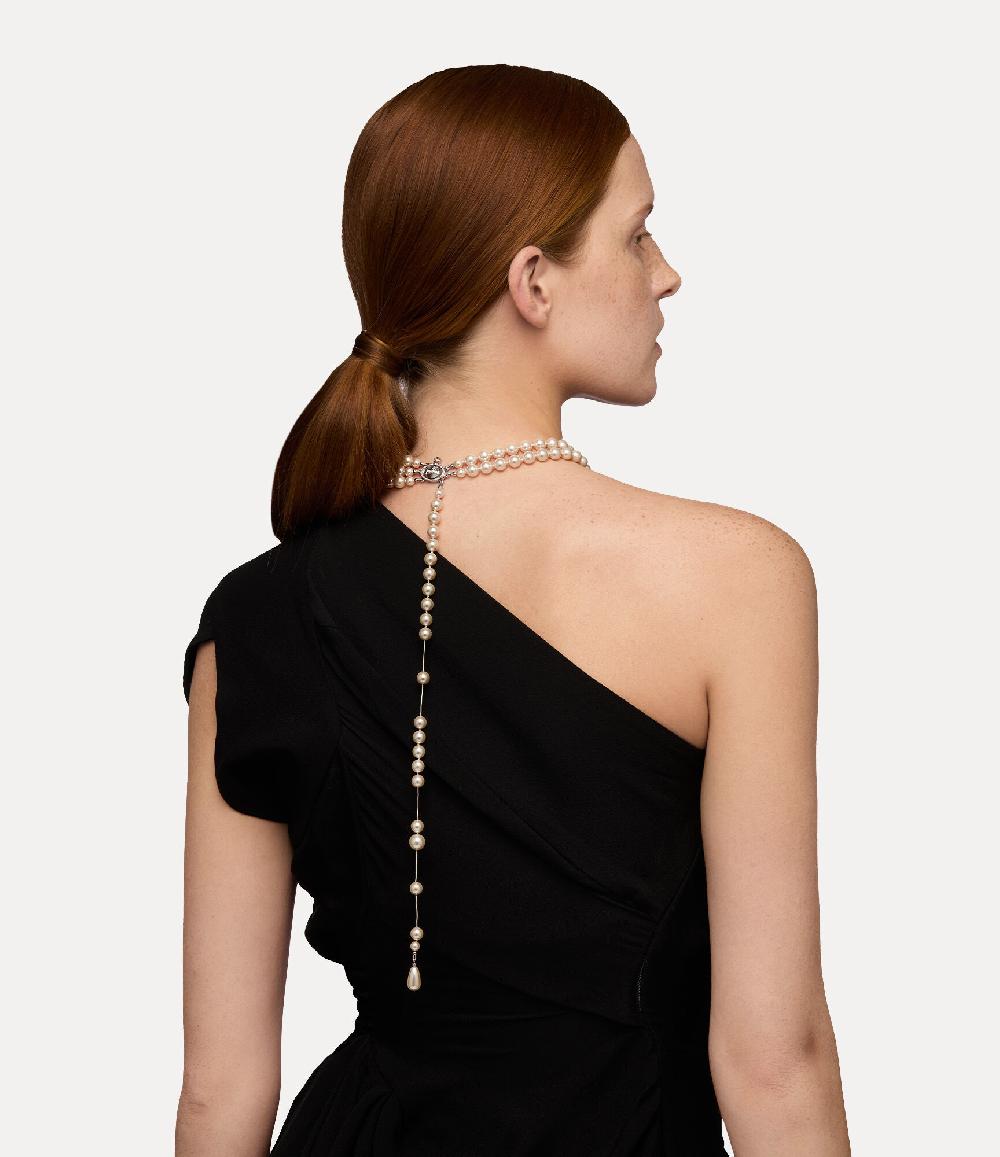 Andreas Kronthaler For Vivienne Westwood Broken Pearl Necklace PLATINUM/PEARL/MULTI