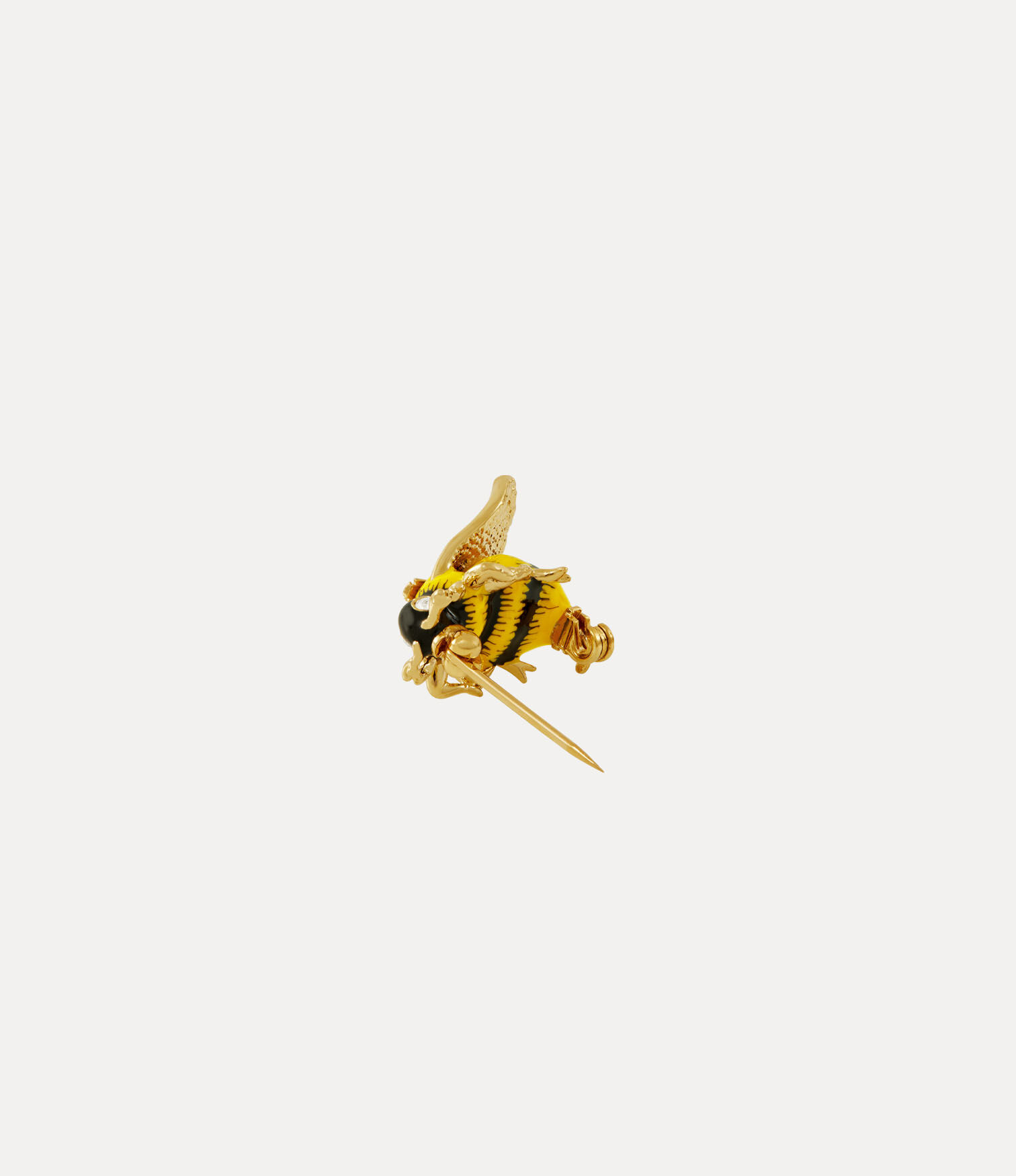 Andreas Kronthaler For Vivienne Westwood Bumble Bee Brooch GOLD / WHITE Crystal / BLACK YELLOW Enamel