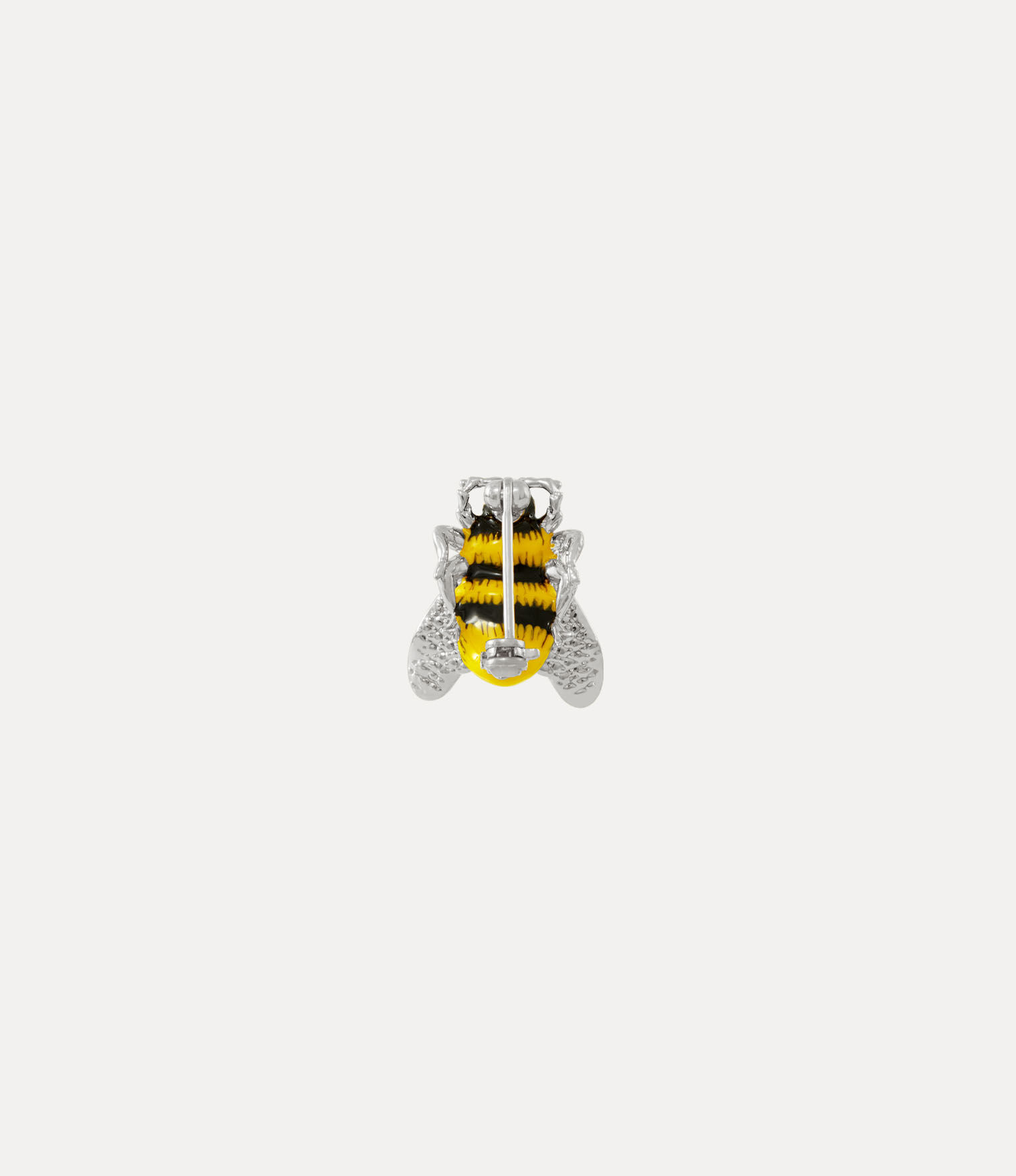 Andreas Kronthaler For Vivienne Westwood Bumble Bee Brooch PLATINUM / WHITE Crystal / BLACK YELLOW Enamel