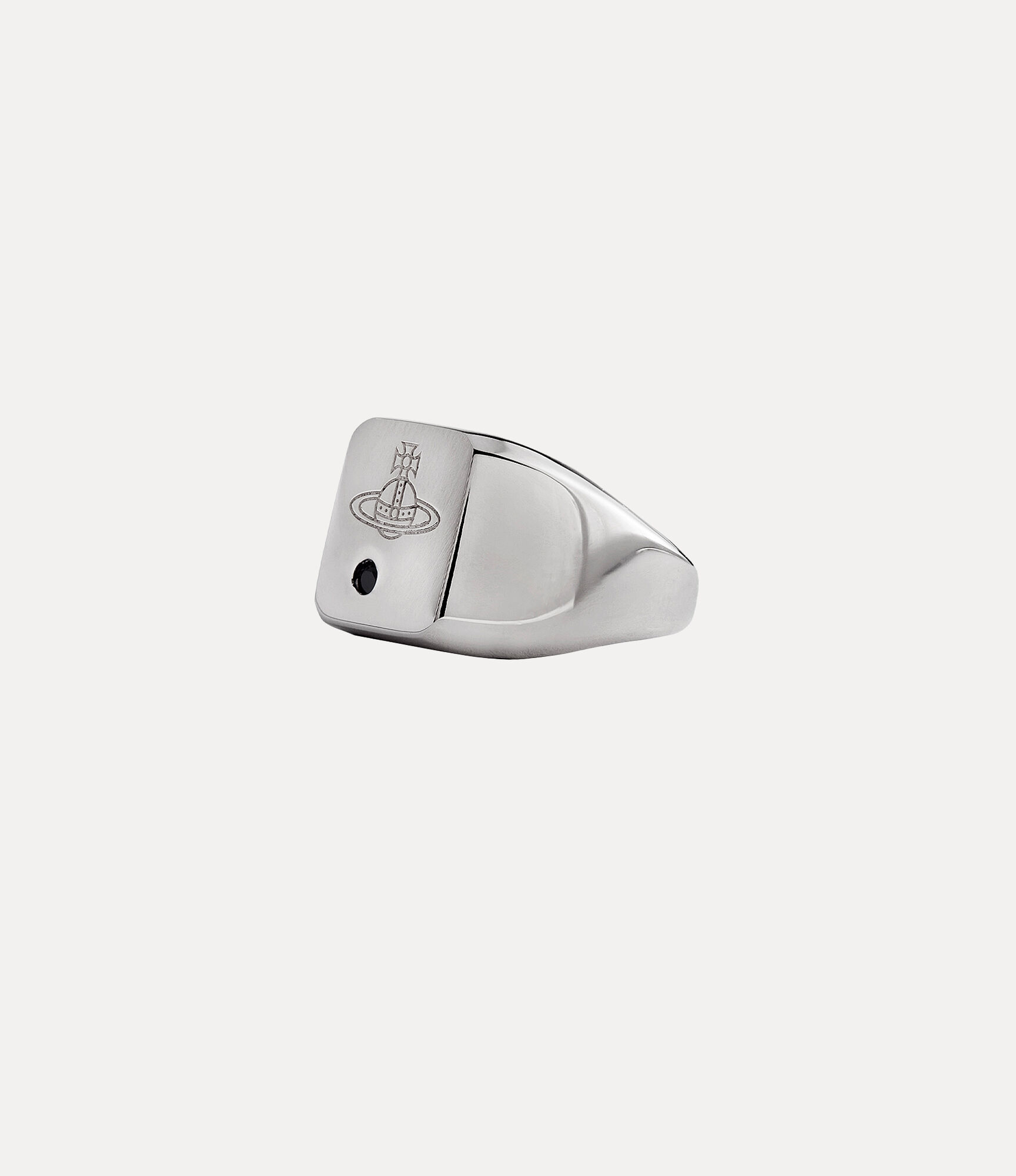 Andreas Kronthaler For Vivienne Westwood Carlo Ring PLATINUM / BLACK CZ