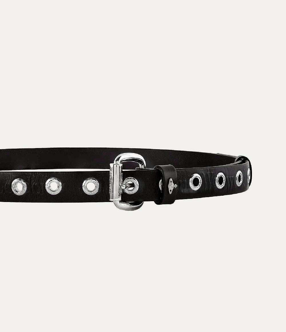 Andreas Kronthaler For Vivienne Westwood Carolina Belt RHODIUM Black LEATHER