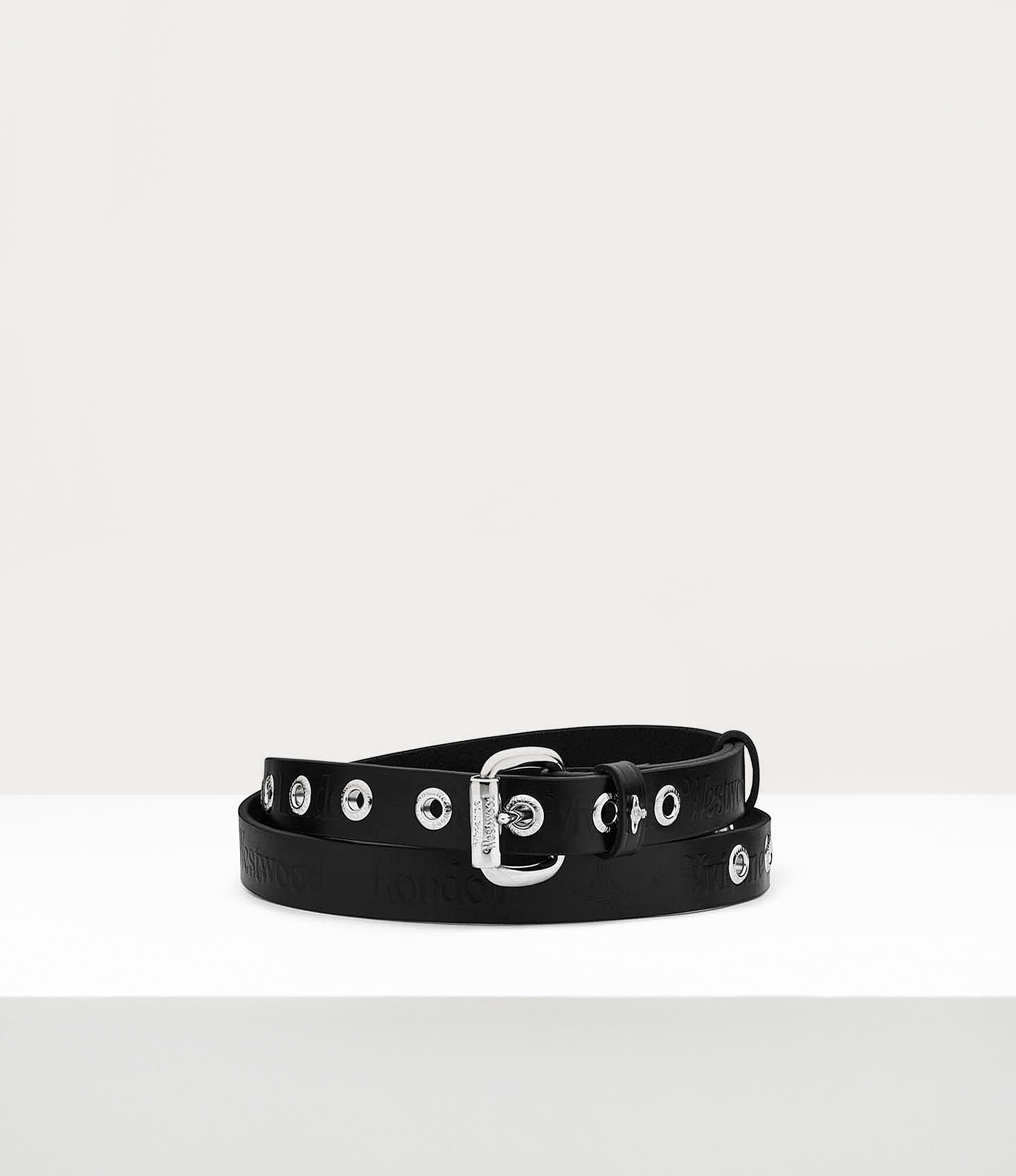 andreas kronthaler for vivienne westwood Carolina Belt RHODIUM Black LEATHER