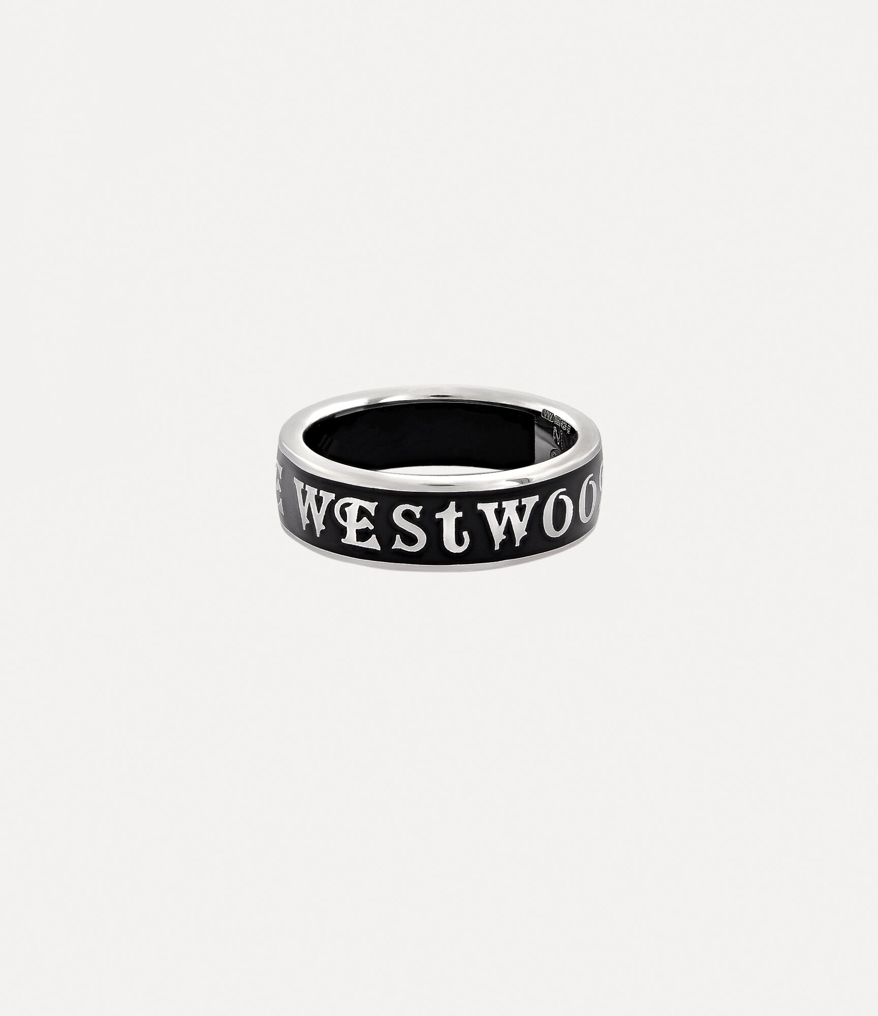 Andreas Kronthaler For Vivienne Westwood Conduit Street Ring PLATINUM / BLACK Enamel