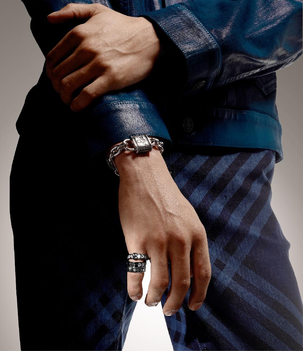 andreas kronthaler for vivienne westwood Conduit Street Ring PLATINUM / BLACK Enamel