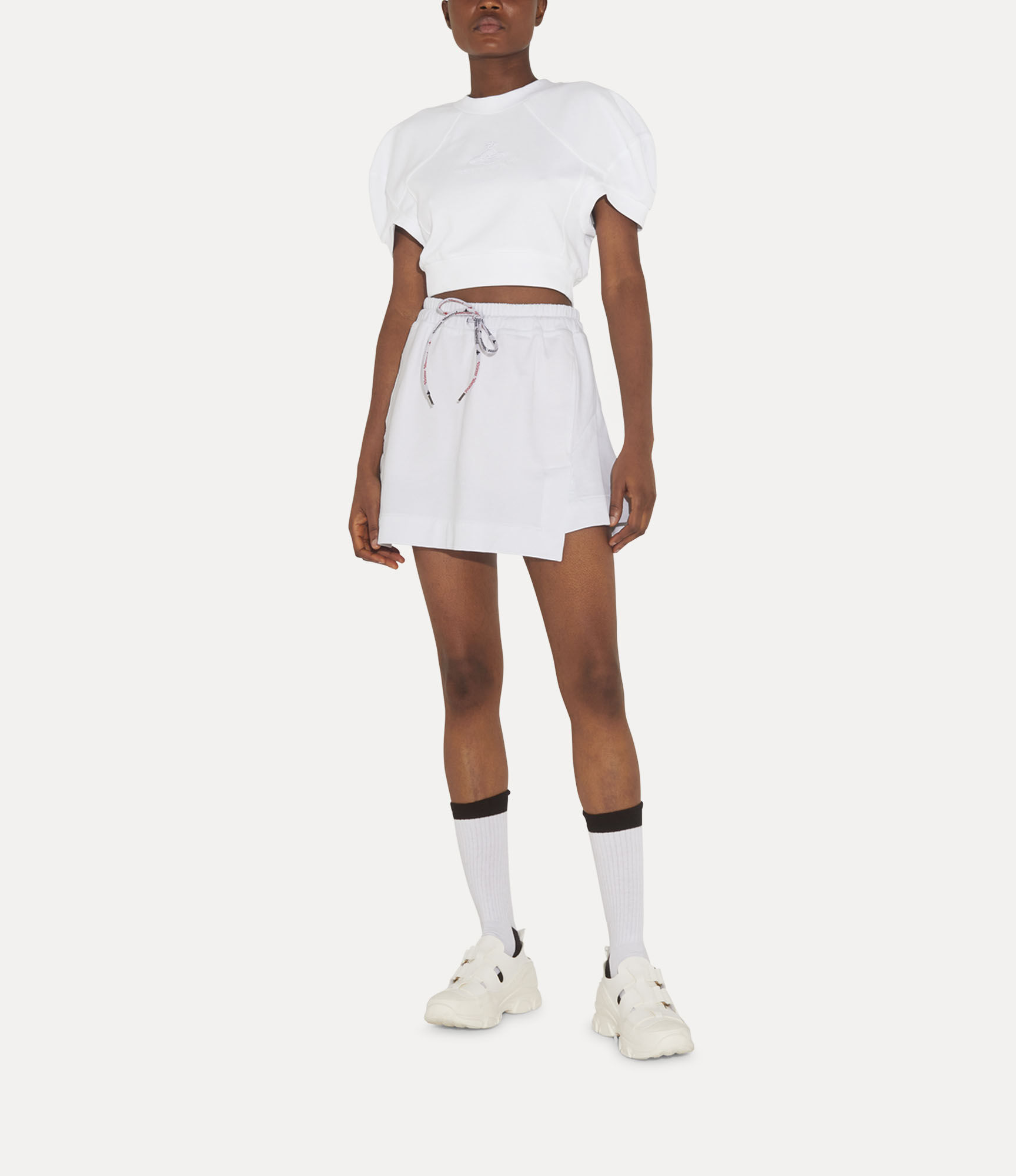 Andreas Kronthaler For Vivienne Westwood Cropped Football Sweatshirt WHITE