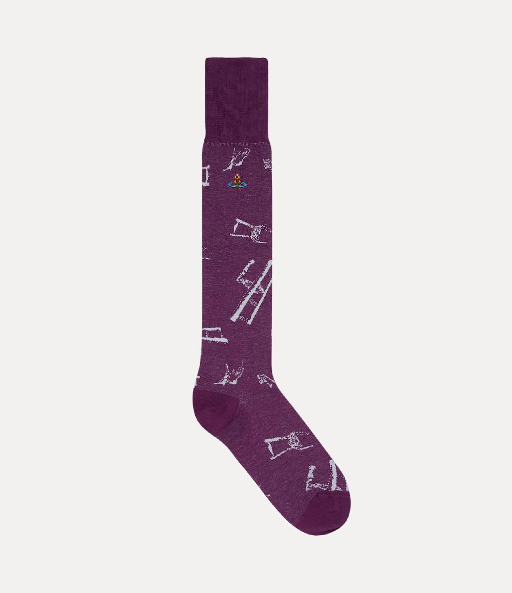 andreas kronthaler for vivienne westwood Deer Chair High Sock AUBERGINE