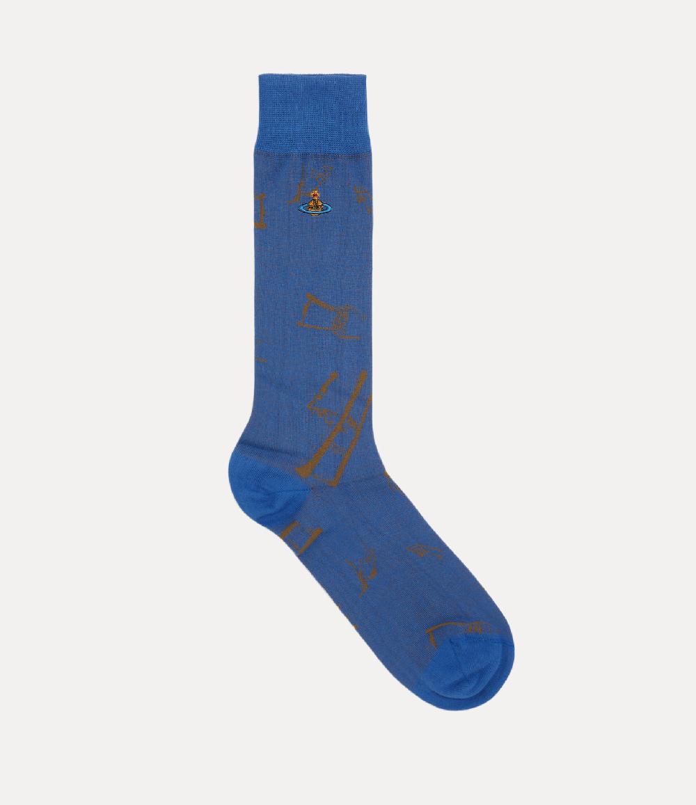andreas kronthaler for vivienne westwood Deer Chair Sock ROYAL BLUE