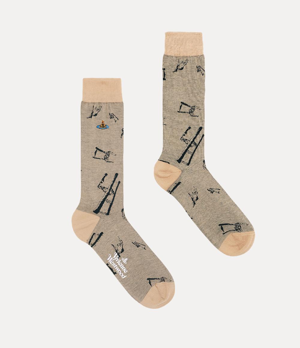 Andreas Kronthaler For Vivienne Westwood Deer Chair Sock ROYAL BLUE