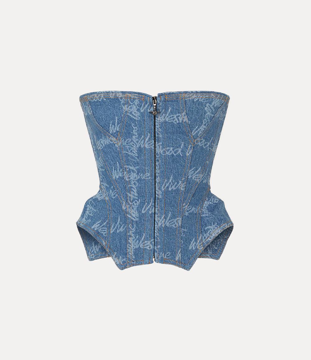 Andreas Kronthaler For Vivienne Westwood Denim Cobrax Corset VW GRID/BLUE