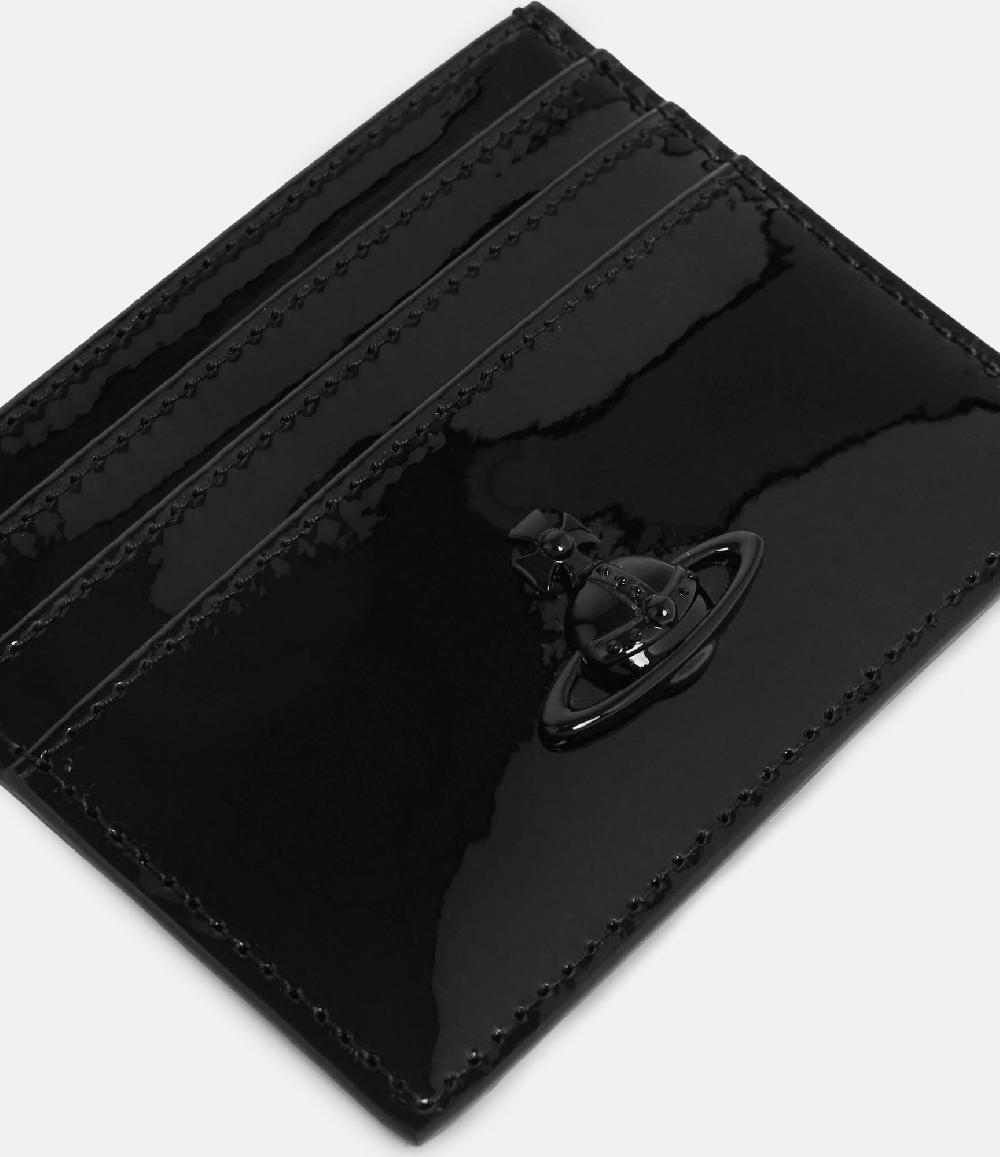 Andreas Kronthaler For Vivienne Westwood Flat Card Holder BLACK ENAMEL ORB