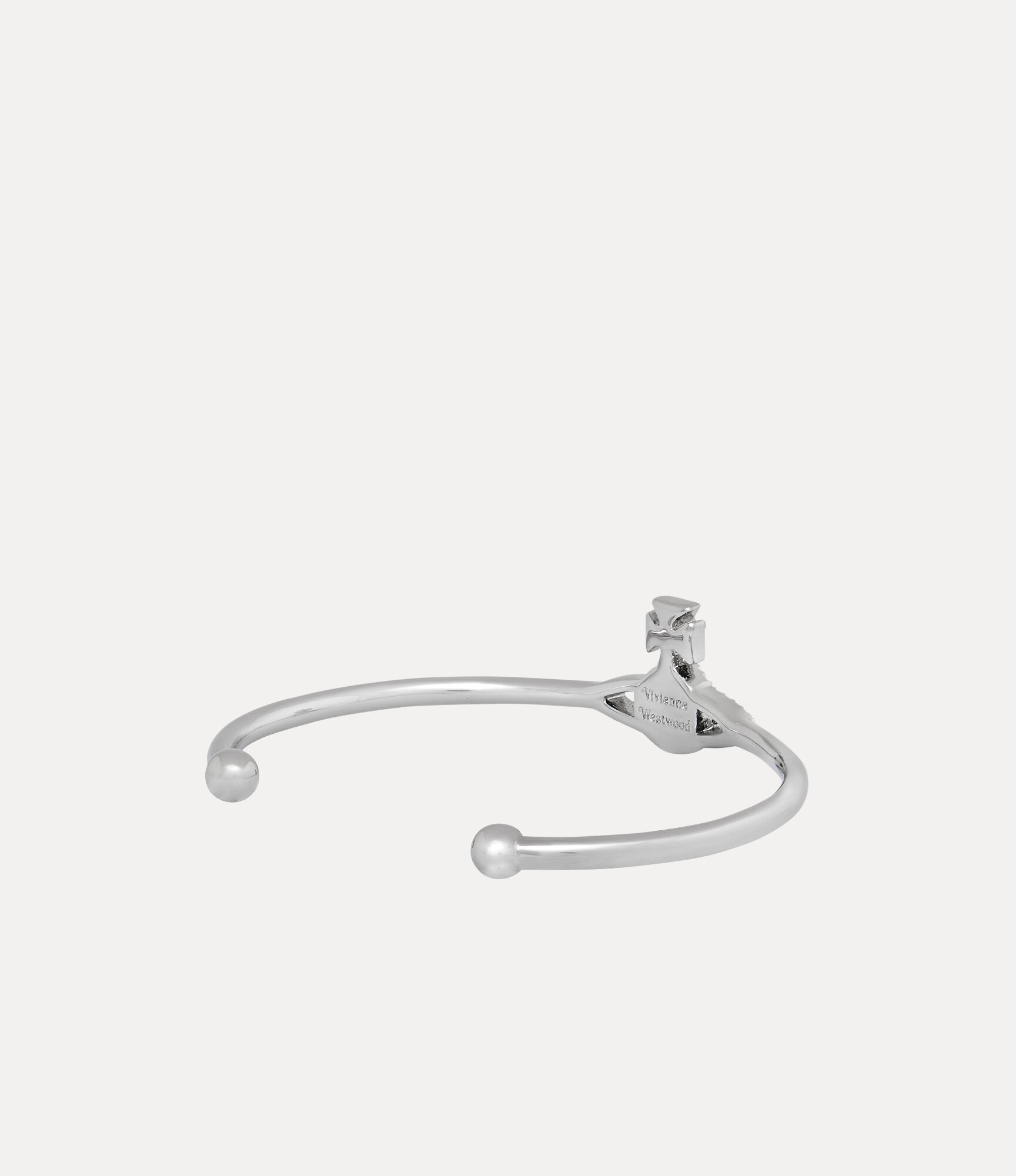 Andreas Kronthaler For Vivienne Westwood Grace Bas Relief Open Bangle PLATINUM / CRYSTAL Crystal