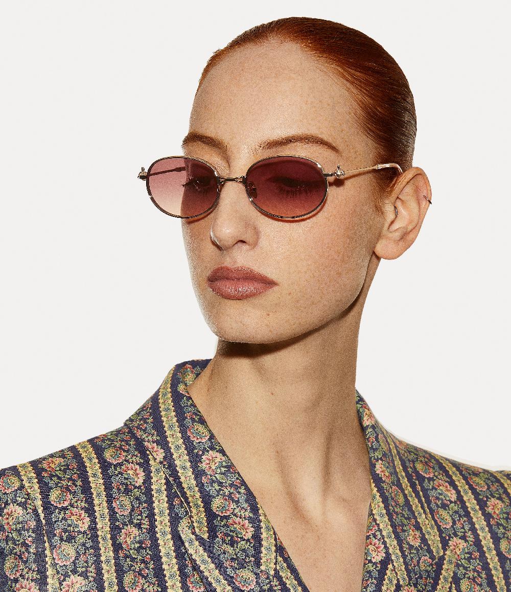 Andreas Kronthaler For Vivienne Westwood Hardware Orb Oval Sunglasses GOLD