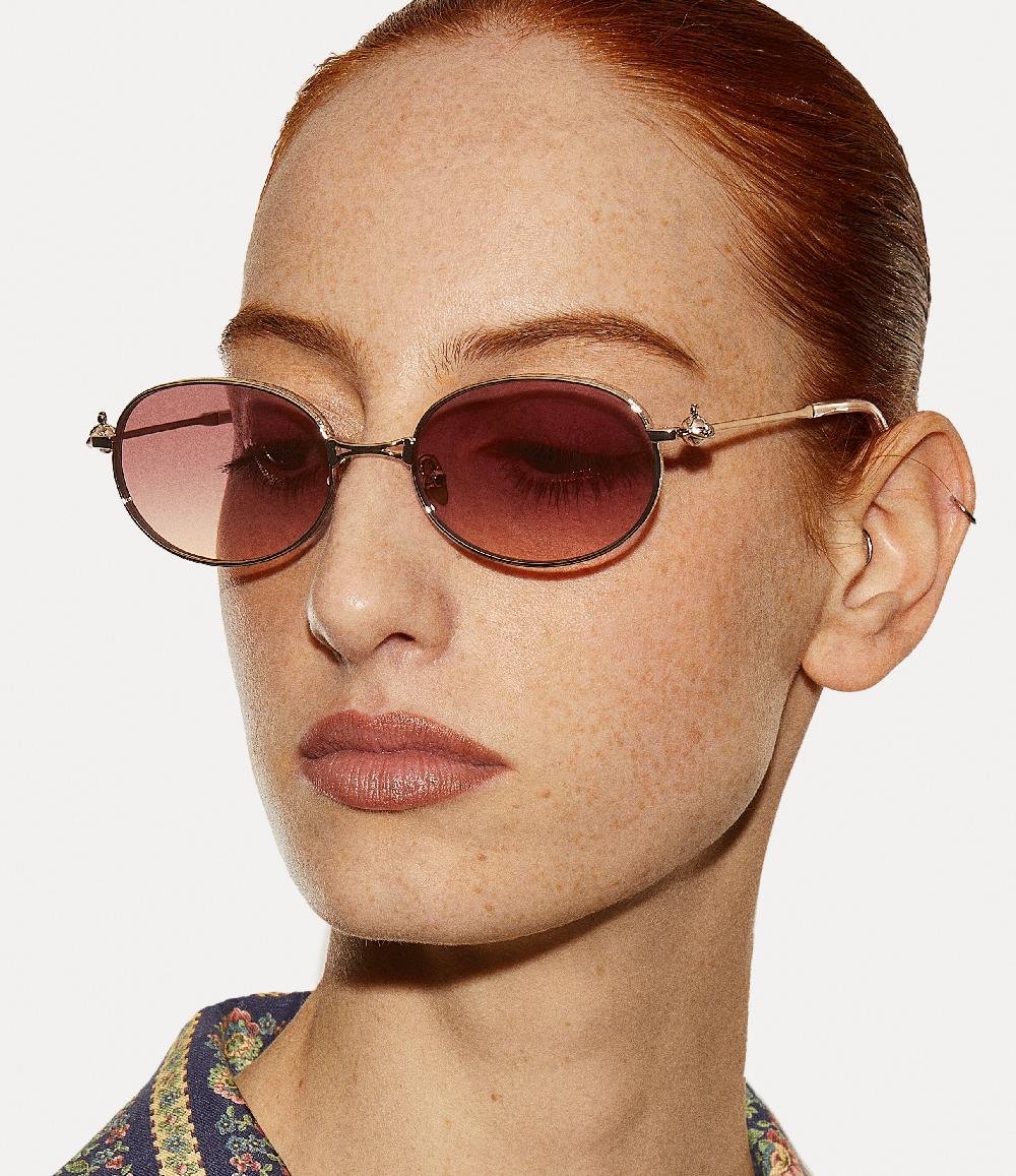 Andreas Kronthaler For Vivienne Westwood Hardware Orb Oval Sunglasses GOLD