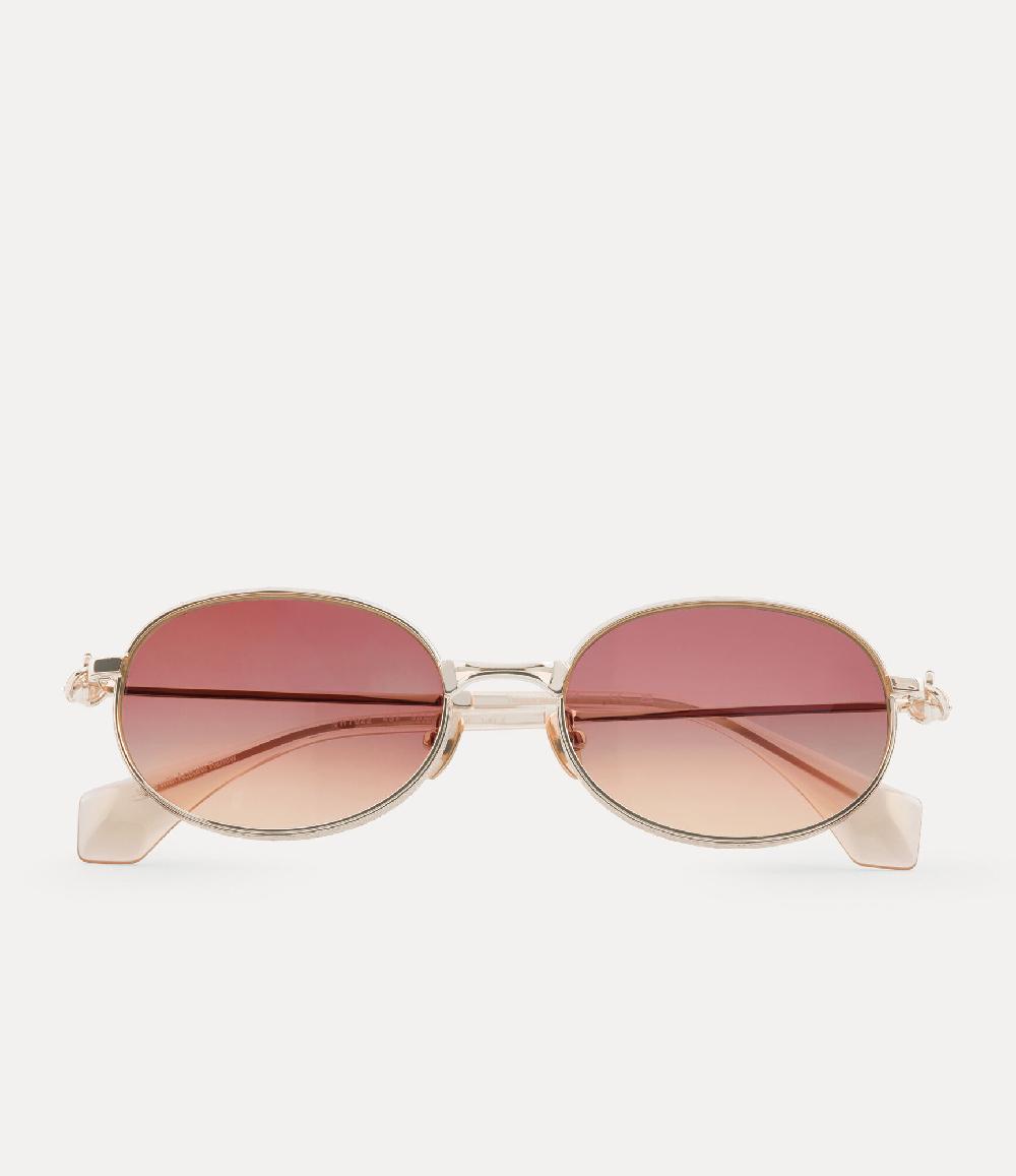 andreas kronthaler for vivienne westwood Hardware Orb Oval Sunglasses GOLD