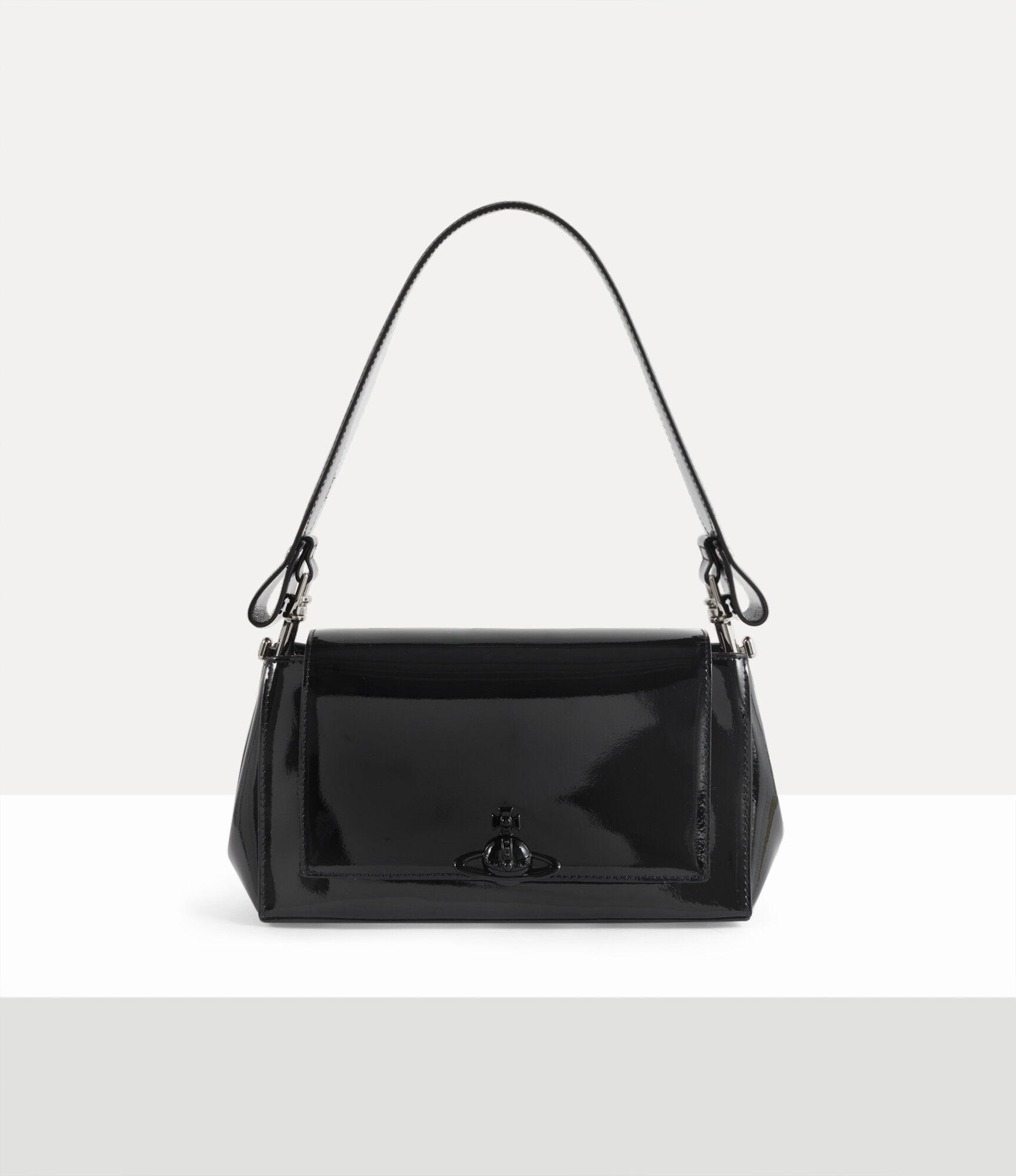 andreas kronthaler for vivienne westwood Hazel Medium Handbag BLACK ENAMEL ORB