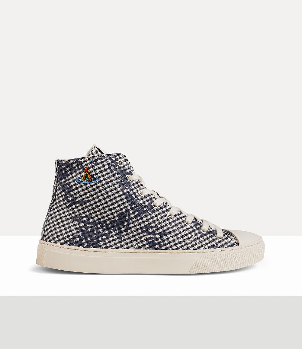 andreas kronthaler for vivienne westwood High-Top Plimsoll GINGHAM/VW BLACK