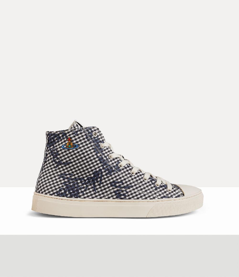 andreas kronthaler for vivienne westwood High-Top Plimsoll GINGHAM/VW BLACK