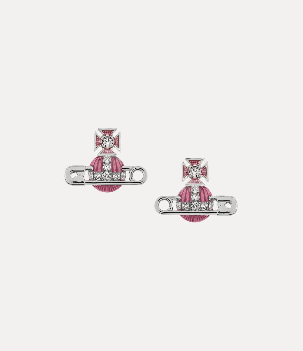 andreas kronthaler for vivienne westwood Kitty Earrings PLATINUM / WHITE Crystal / LIGHT ROSE Enamel andreas kronthaler for vivienne westwood Kitty Earrings PLATINUM / WHITE Crystal / LIGHT ROSE Enamel