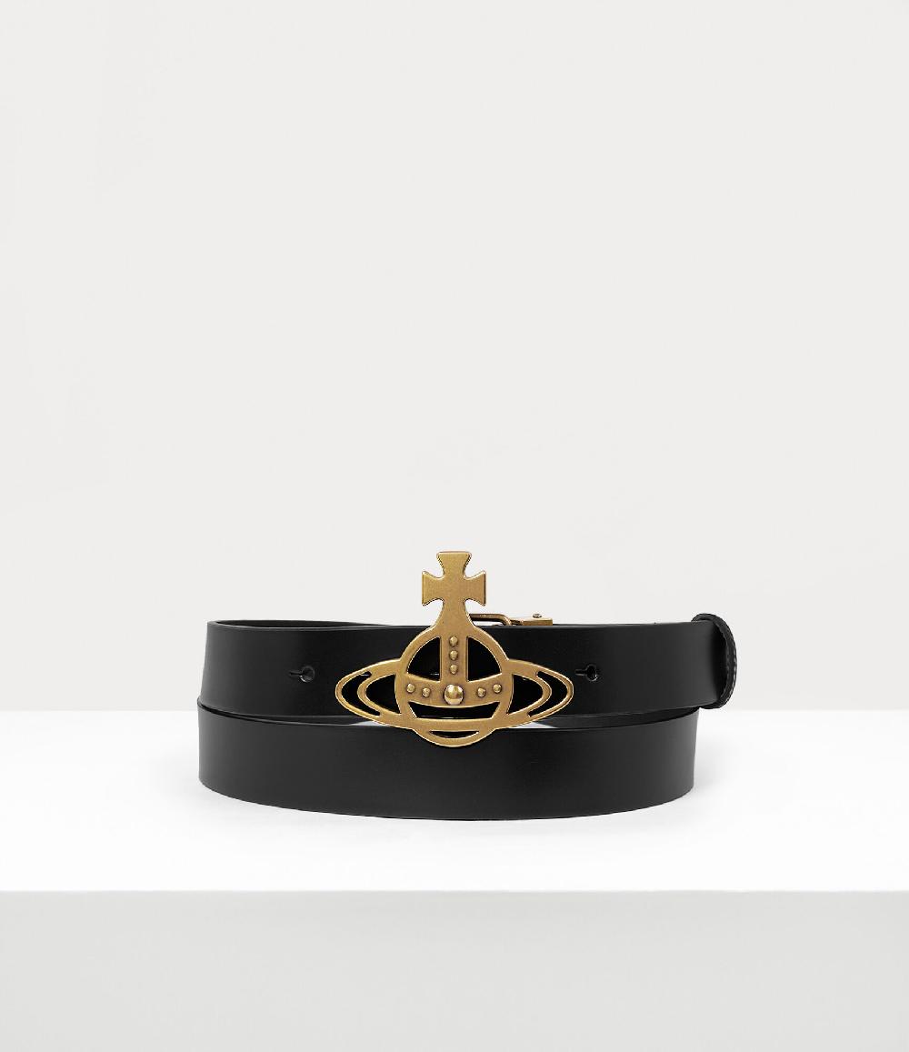 andreas kronthaler for vivienne westwood Line Orb Buckle Belt BLACK