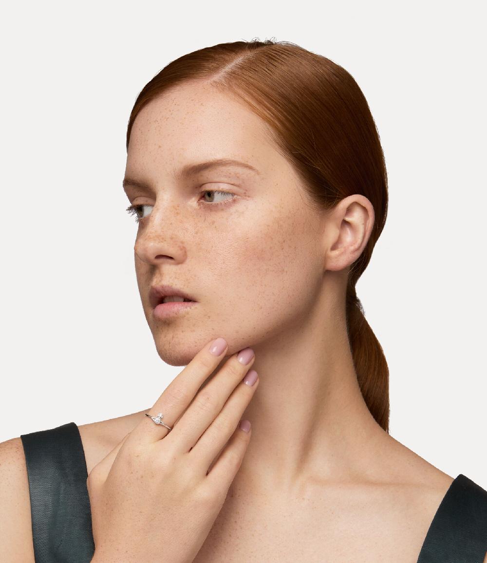 Andreas Kronthaler For Vivienne Westwood London Orb Ring PLATINUM / WHITE CZ