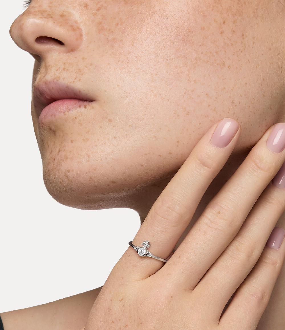 Andreas Kronthaler For Vivienne Westwood London Orb Ring PLATINUM / WHITE CZ