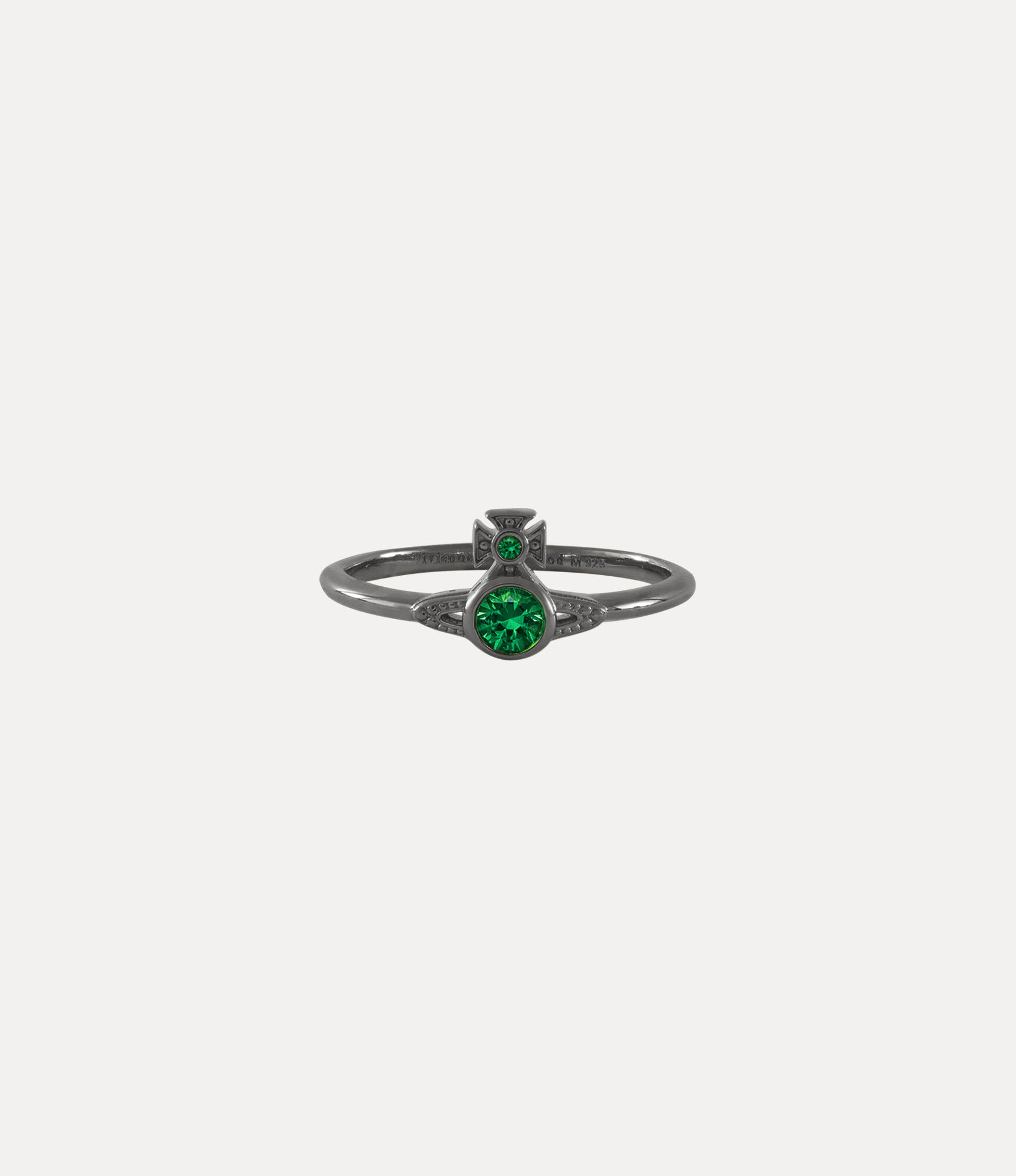 andreas kronthaler for vivienne westwood London Orb Ring RUTHENIUM / EMERALD CZ
