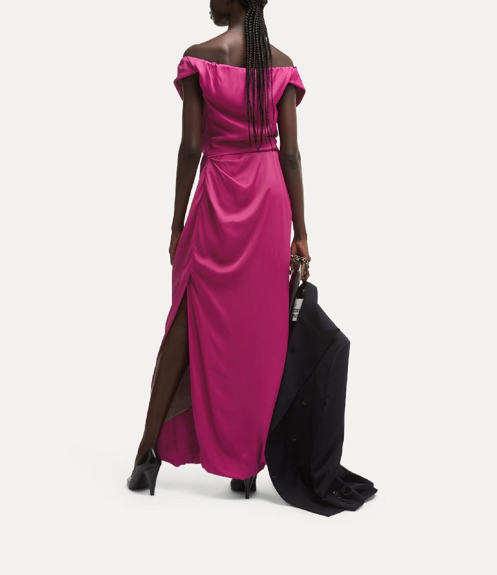 Andreas Kronthaler For Vivienne Westwood Long Ginnie Amber Dress FUCHSIA