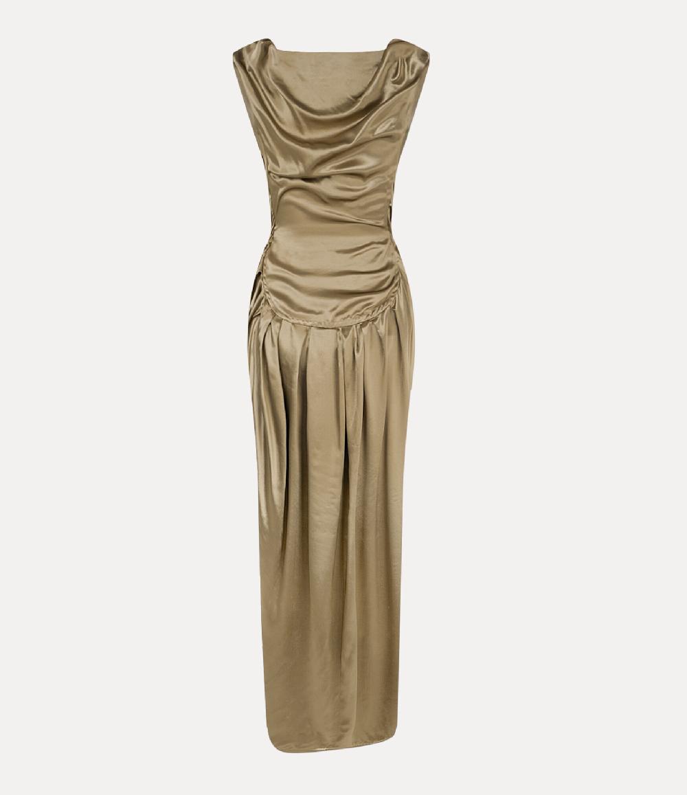 Andreas Kronthaler For Vivienne Westwood Long Ginnie Pencil Dress GOLD