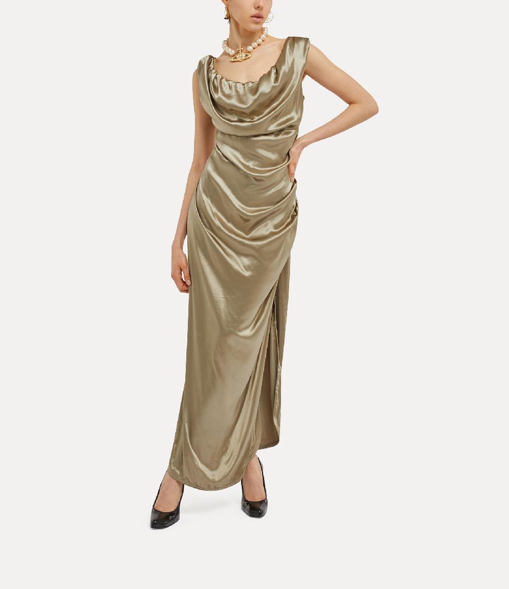 Andreas Kronthaler For Vivienne Westwood Long Ginnie Pencil Dress GOLD