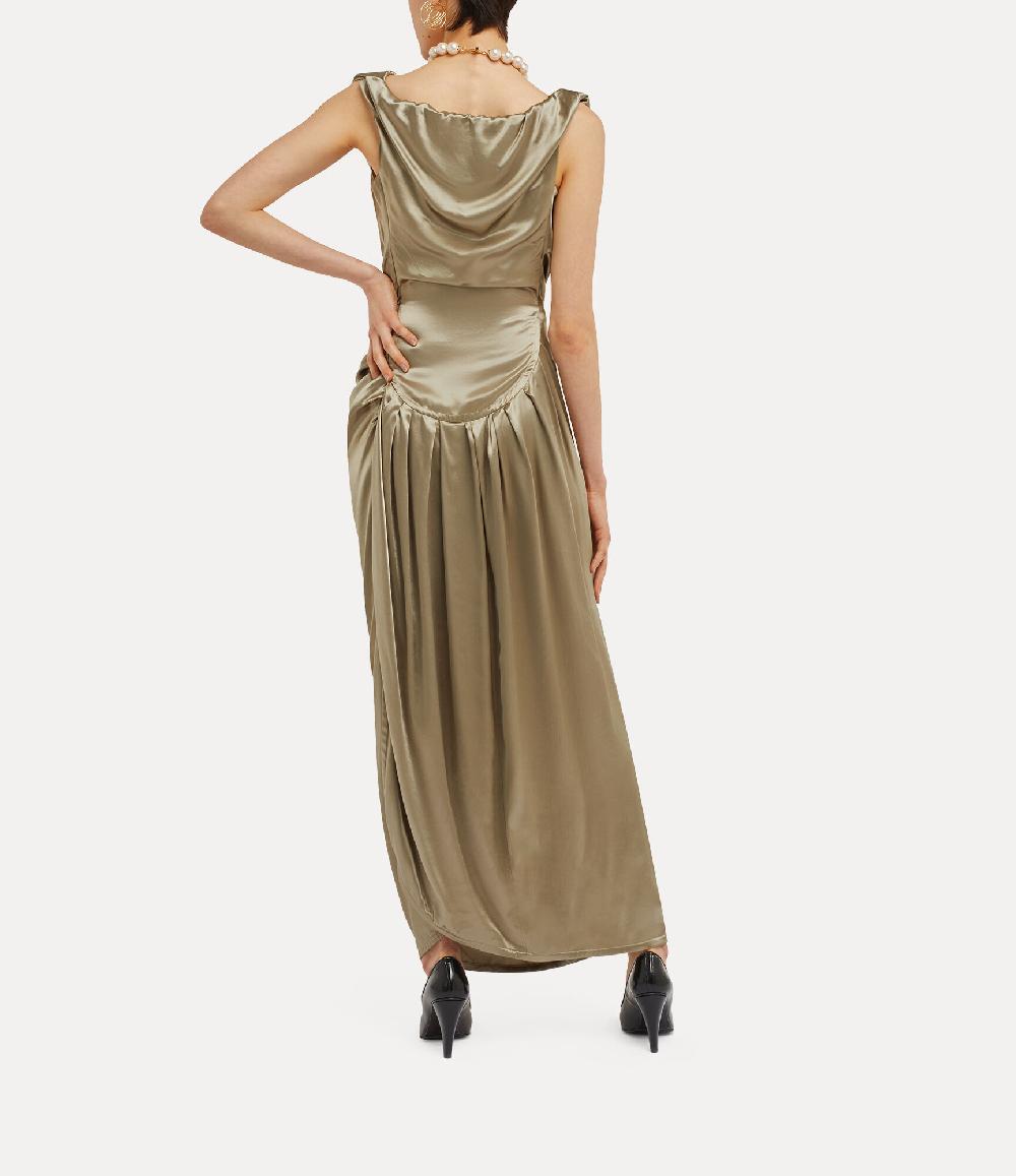 Andreas Kronthaler For Vivienne Westwood Long Ginnie Pencil Dress GOLD