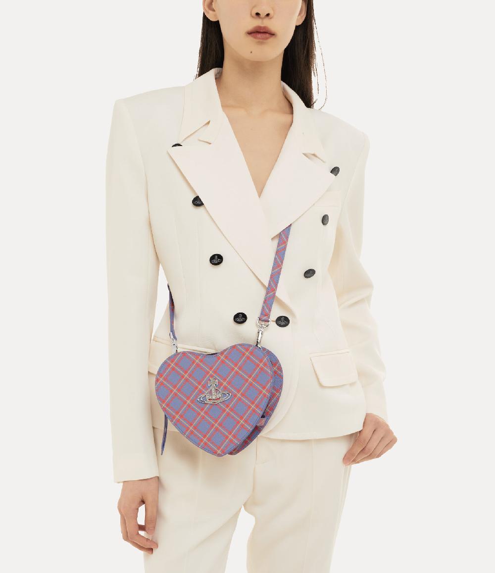 Andreas Kronthaler For Vivienne Westwood Louise Heart Crossbody BLUE/ORANGE TARTAN