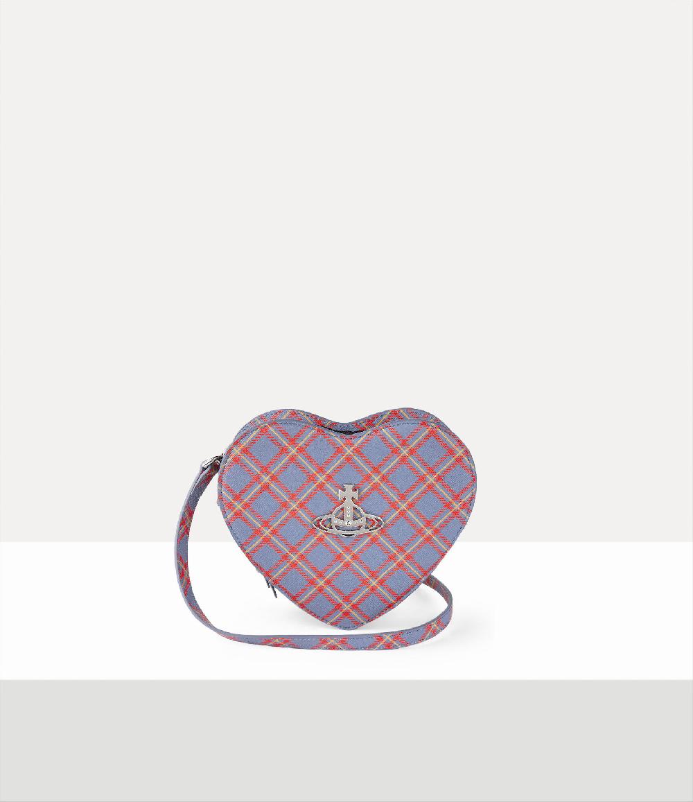 andreas kronthaler for vivienne westwood Louise Heart Crossbody BLUE/ORANGE TARTAN